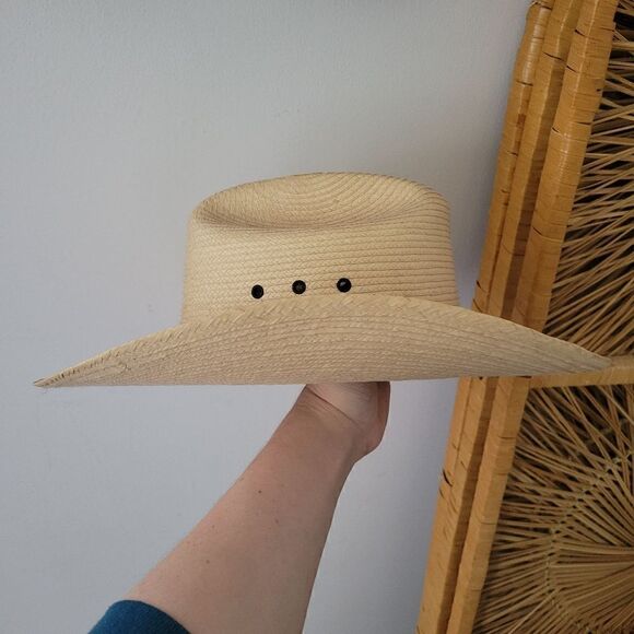 Larry Mahan's Collection Straw Cowboy Hat - Picture 2 of 10